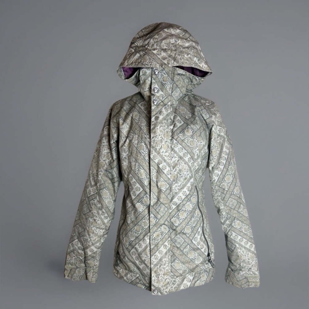 Burton White Collection DryRide Snowboard Ski Jacket XS Floral Hooded
